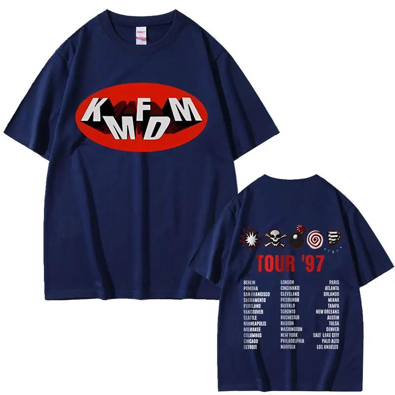 Rock Band Kmfdm Tour 97 T-shirt imprimé graphique été hommes femmes Vintage gothique Punk Streetwear