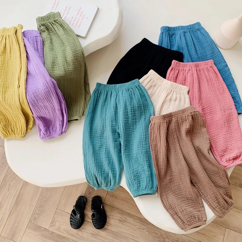 Printemps été pantalon résistant aux moustiques enfant en bas âge nouveau pantalon ample décontracté