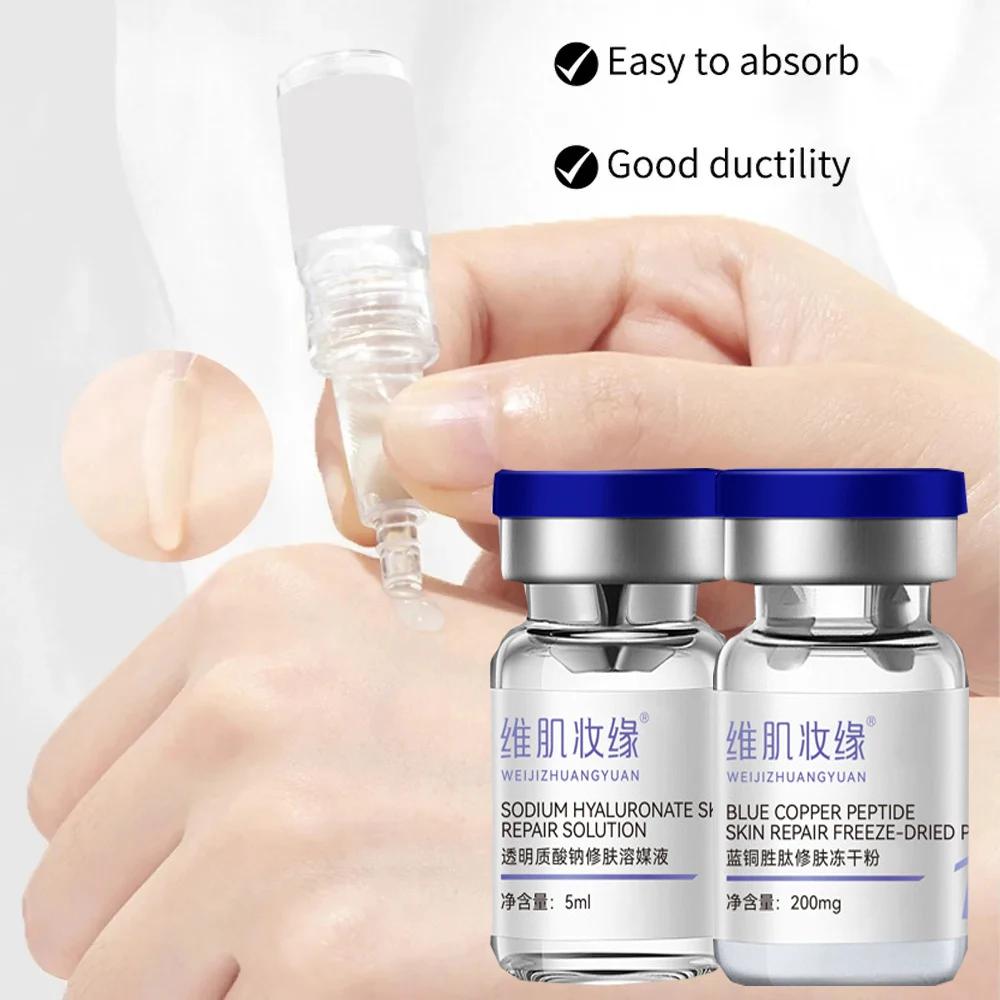 Ensemble de lyophilisation au Peptide de cuivre bleu, poudre lyophilisée, améliore les rides, Essenc