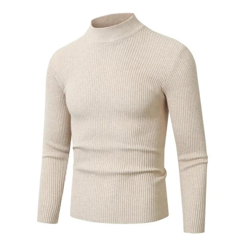 Nouveaux hommes mode faux col roulé chandails à manches longues Waem pull pull hiver coupe ajustée r