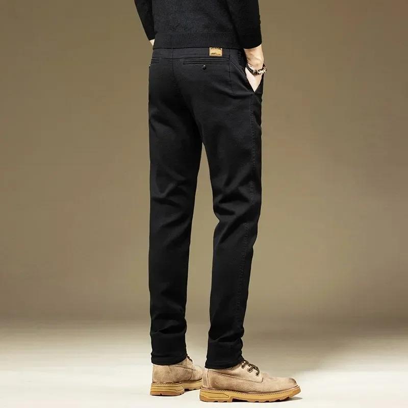 KUBRO hommes pantalons décontracté coton couleur unie printemps automne droit affaires travail panta