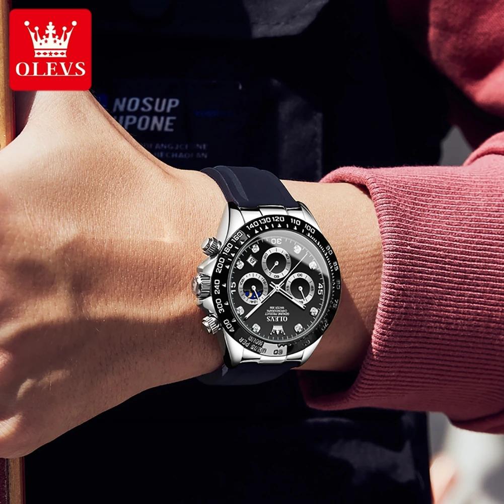 OLEVS-Montre à Quartz de Luxe pour Homme, Étanche, Shoe, Marque Supérieure, Date, Chronographe, deho