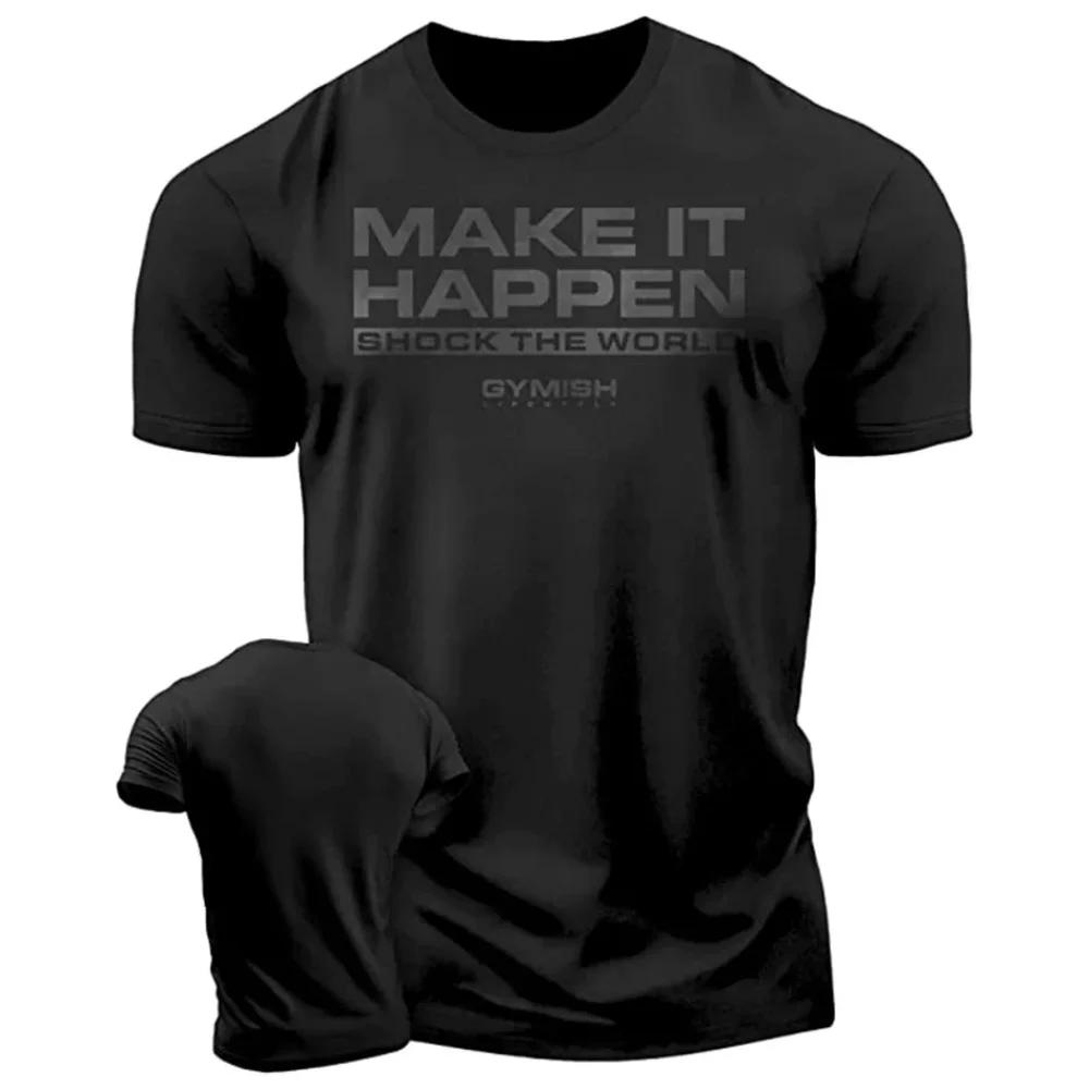 T-shirt d'entraînement imprimé en 3D pour hommes, T-shirt à manches courtes de gymnastique amusant,