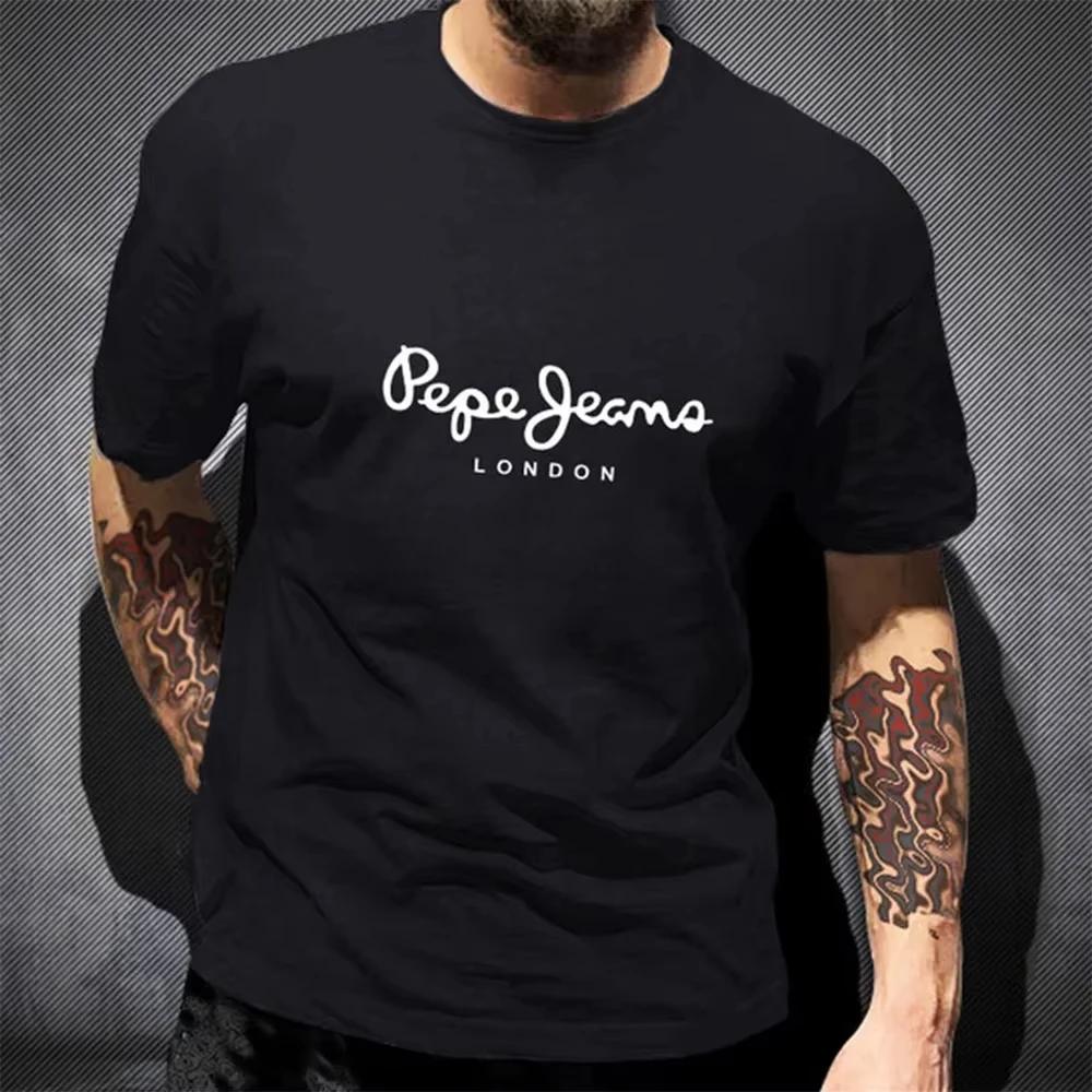 T-shirt Pepe Jeans London pour hommes, manches courtes, mode populaire, 100% coton, vêtements tendan