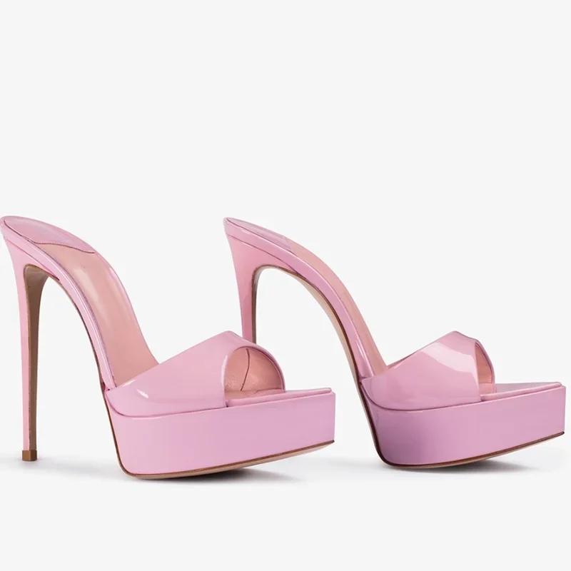 Nouvelles Arrivées : Chaussures Modernes pour Femmes – Mules en Cuir Satiné à Bout Pointu et Talon F