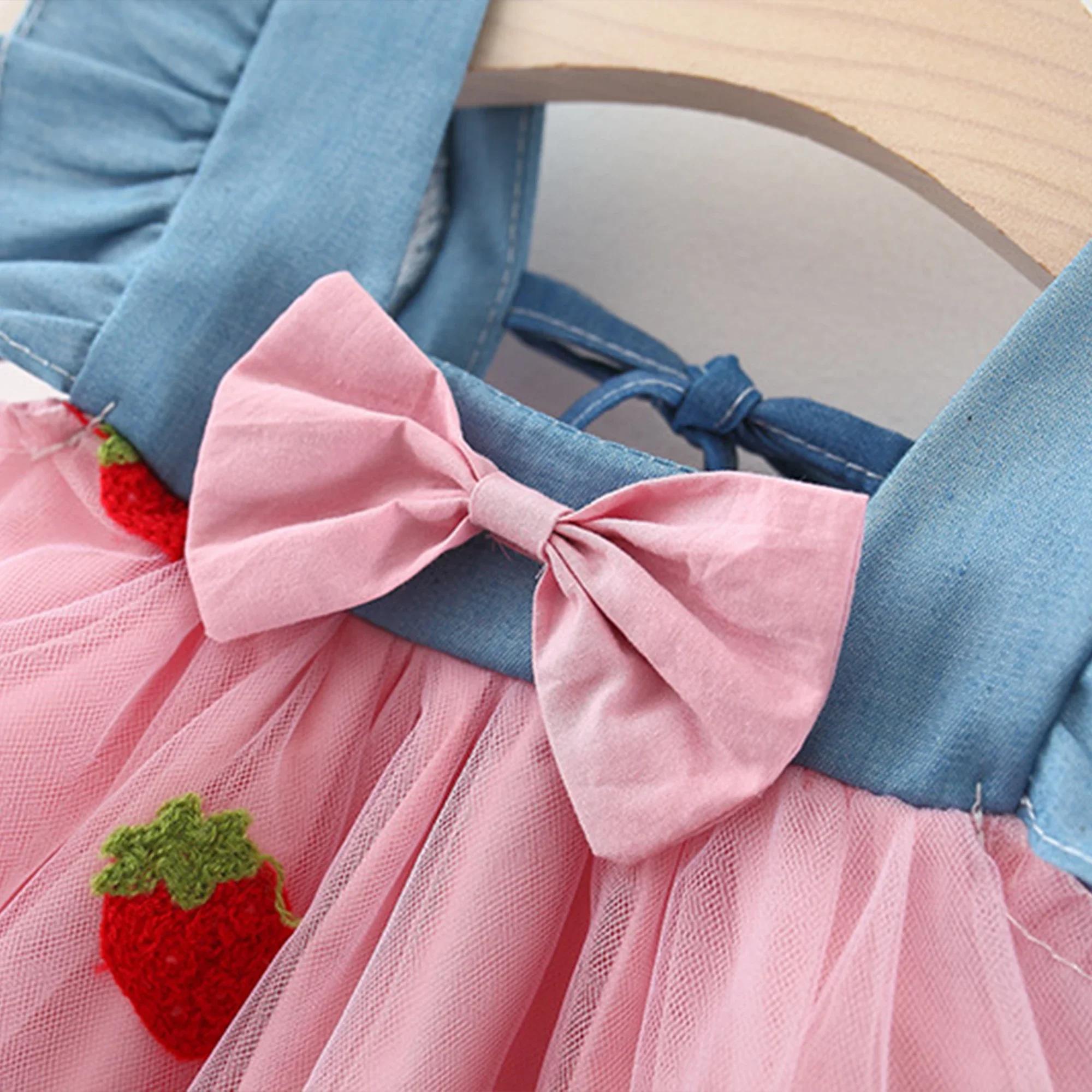Robe d'été pour bébé fille, robe en maille cerise, robe de plage mignonne pour bébé fille, vêtements
