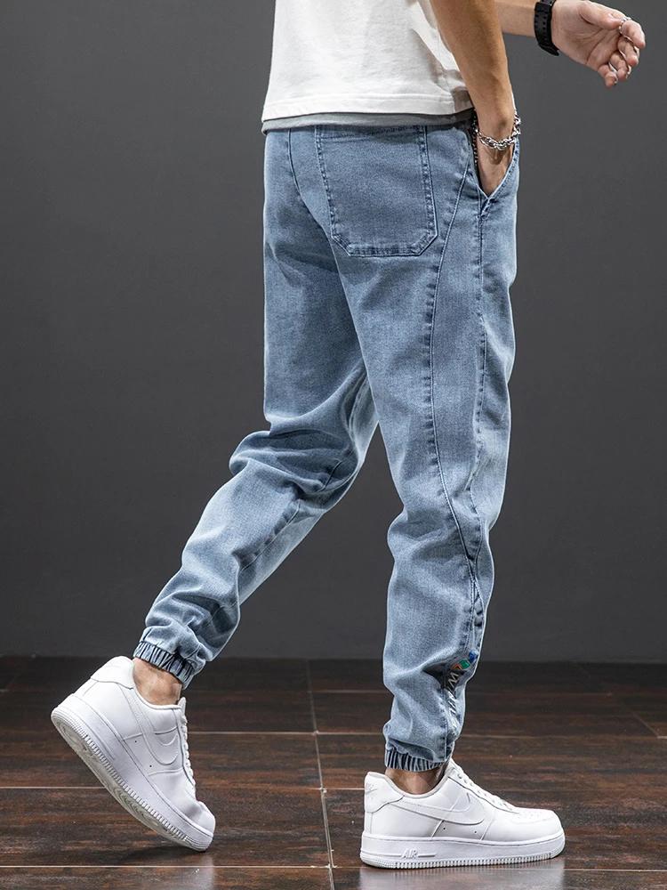 Printemps été noir bleu Cargo Jean hommes Streetwear Denim survêtement pantalon hommes Baggy Harem J