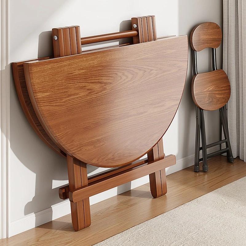 Table à manger pliante robuste – Aucun assemblage nécessaire, bureau solide et stable pour la cuisin
