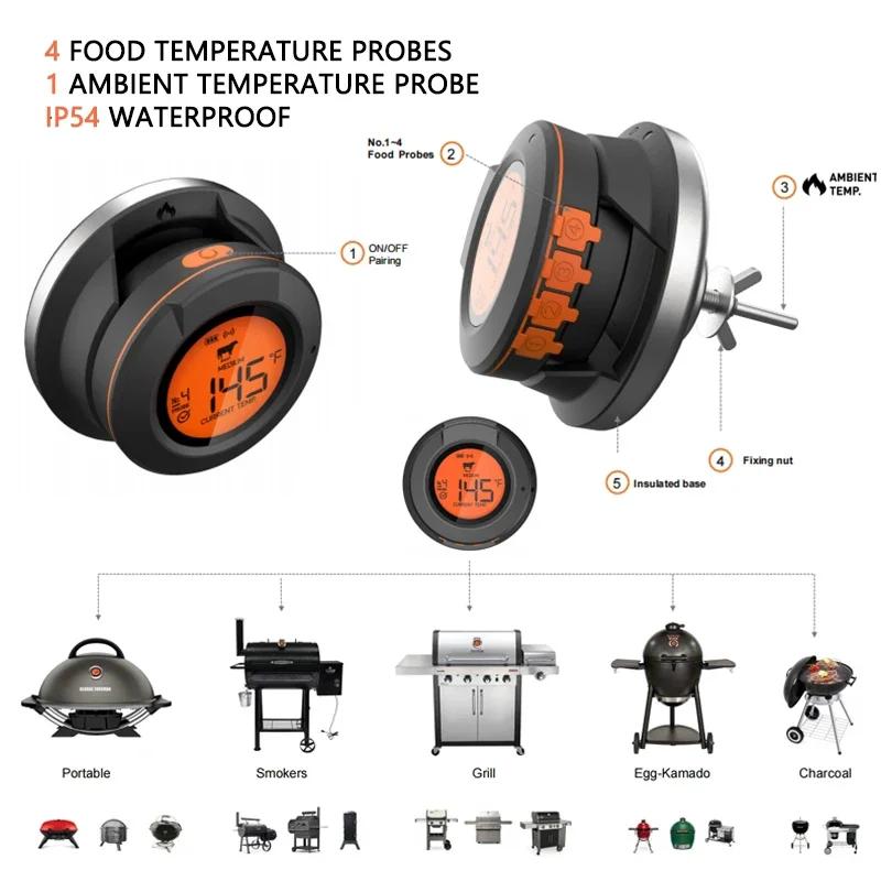 Thermomètre Bluetooth capteur numérique pour four haut 500 degrés gril Barbecue viande viande BBQ cu
