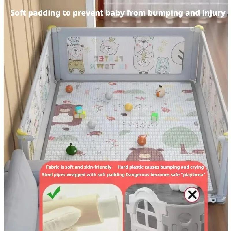 IMBABY Parc de jeu pliable pour bébé, aire de jeux sécurisée pour tout-petits avec clôture anti-coll