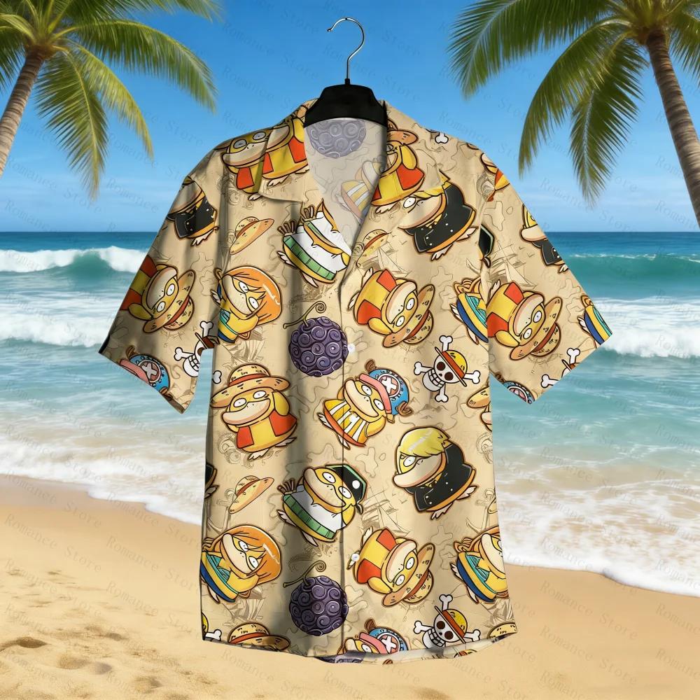 Chemise hawaïenne Psyduck, chemise boutonnée tropicale verte, tenue de plage d'été amusante unisexe,