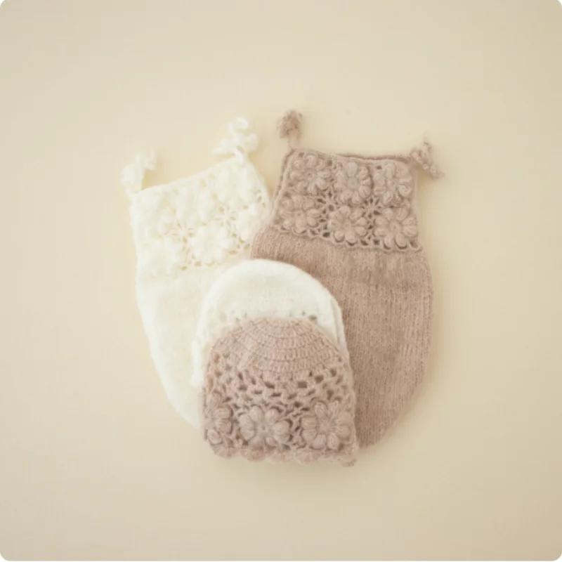 Barboteuse en mohair pour bébé, accessoires de photographie pour nouveau-nés, vêtements photo faits
