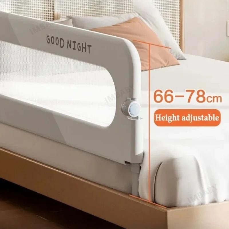 Barrière de lit en forme de L à un seul côté IMBABY | Barrière de sécurité pliable pour bébé sans