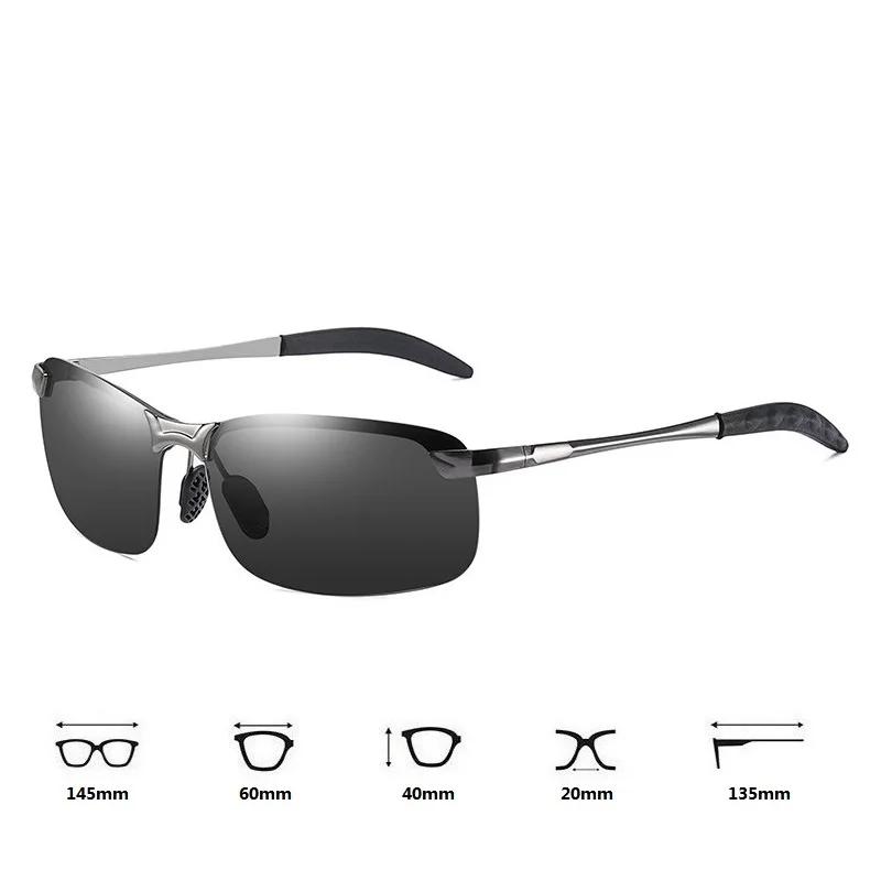 Lunettes de soleil polarisées classiques en métal pour hommes, mode, conduite, pêche, demi-monture,