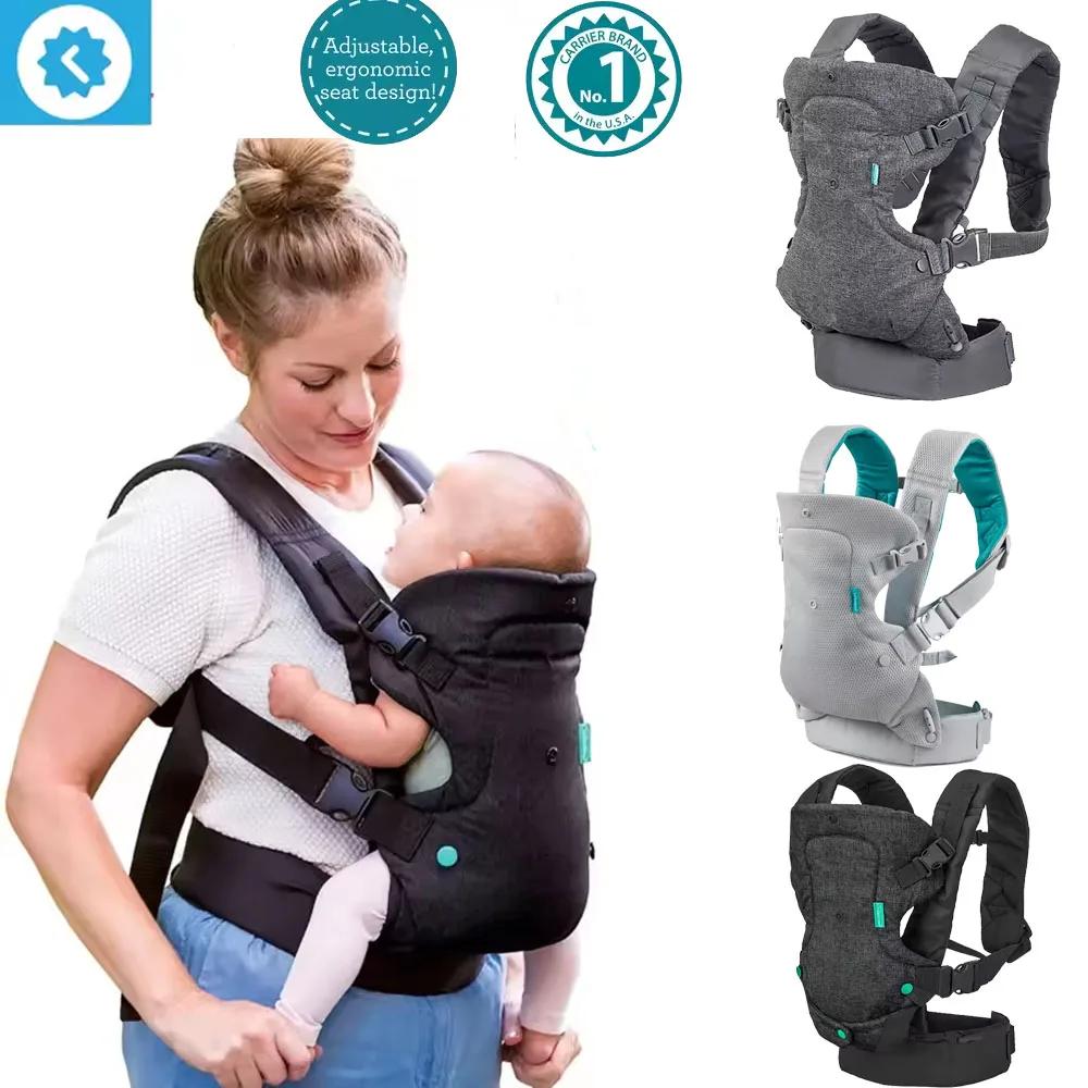 Sangle bébé multifonction 4 en 1 convertible - Porte-bébé kangourou extensible pour nouveau-né et tout-petit