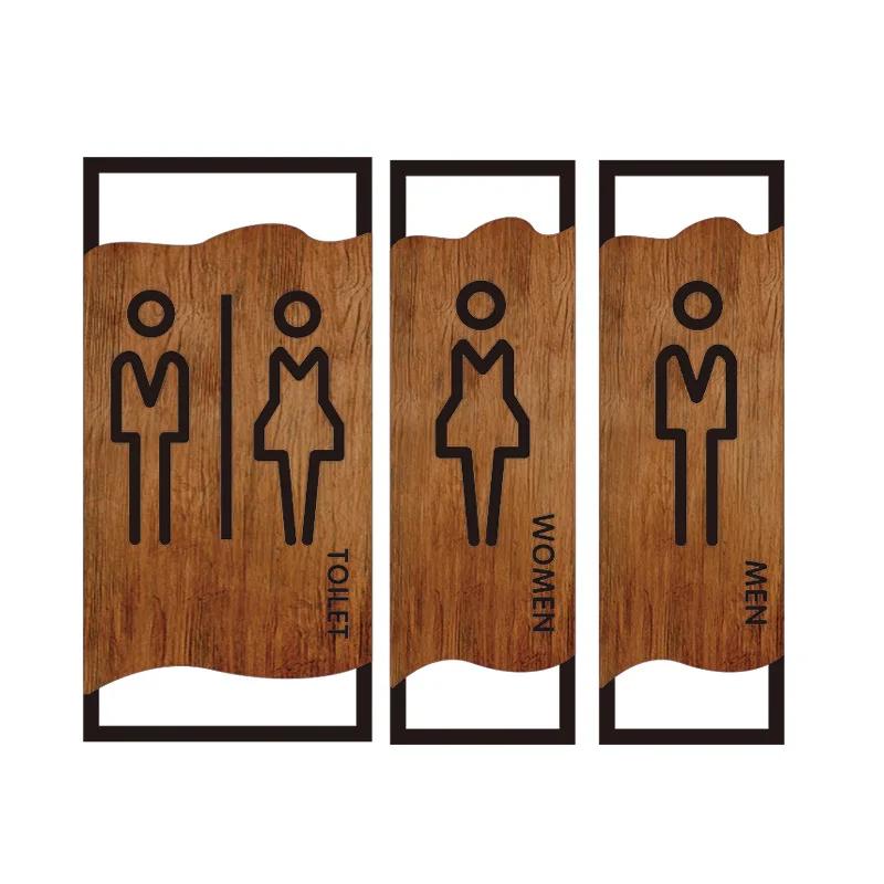 Signalisation de salle de bains en Imitation bois, signalisation de toilettes, adresse, salle de spo