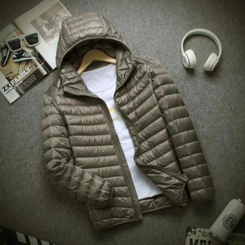 Nouvelle marque automne hiver doudoune légère hommes mode à capuche court grand Ultra-mince léger je