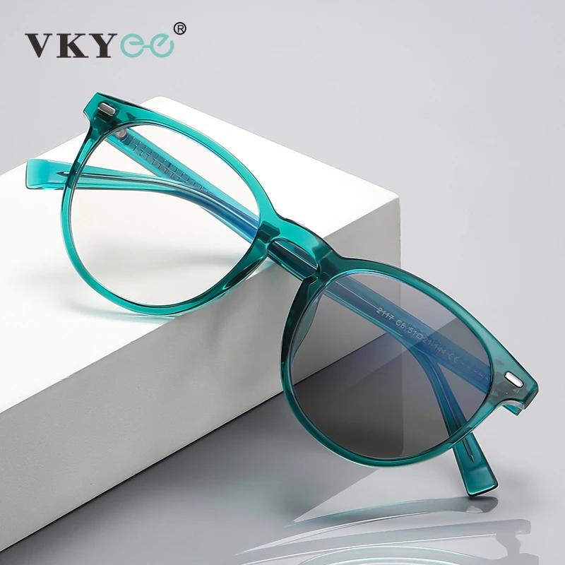 VKYEE rond petit cadre Simple Design de mode femmes Anti-lumière bleue lunettes personnalisables Pre