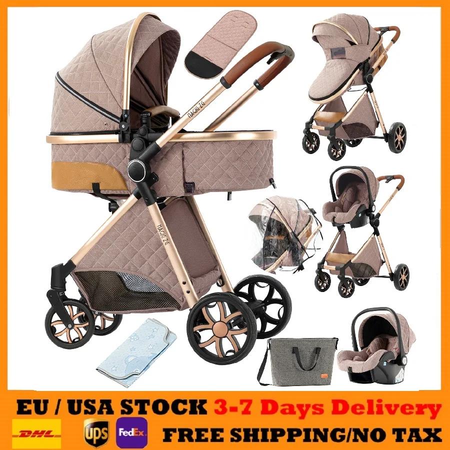 Poussette pour bébé 3 en 1, avec panier de rangement, poussette légère, accessoires pour bébé, landa