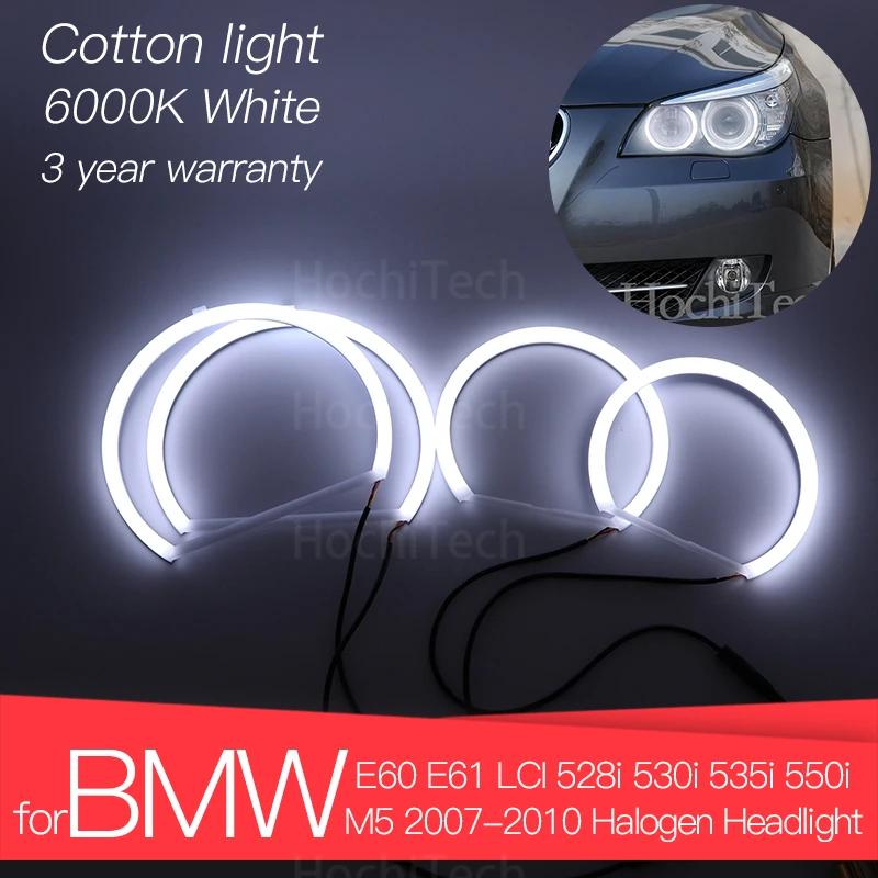 Kit LED Angel Eyes avec anneau blanc en coton, lumière de sauna à courbure, haute qualité, BMW E60 E