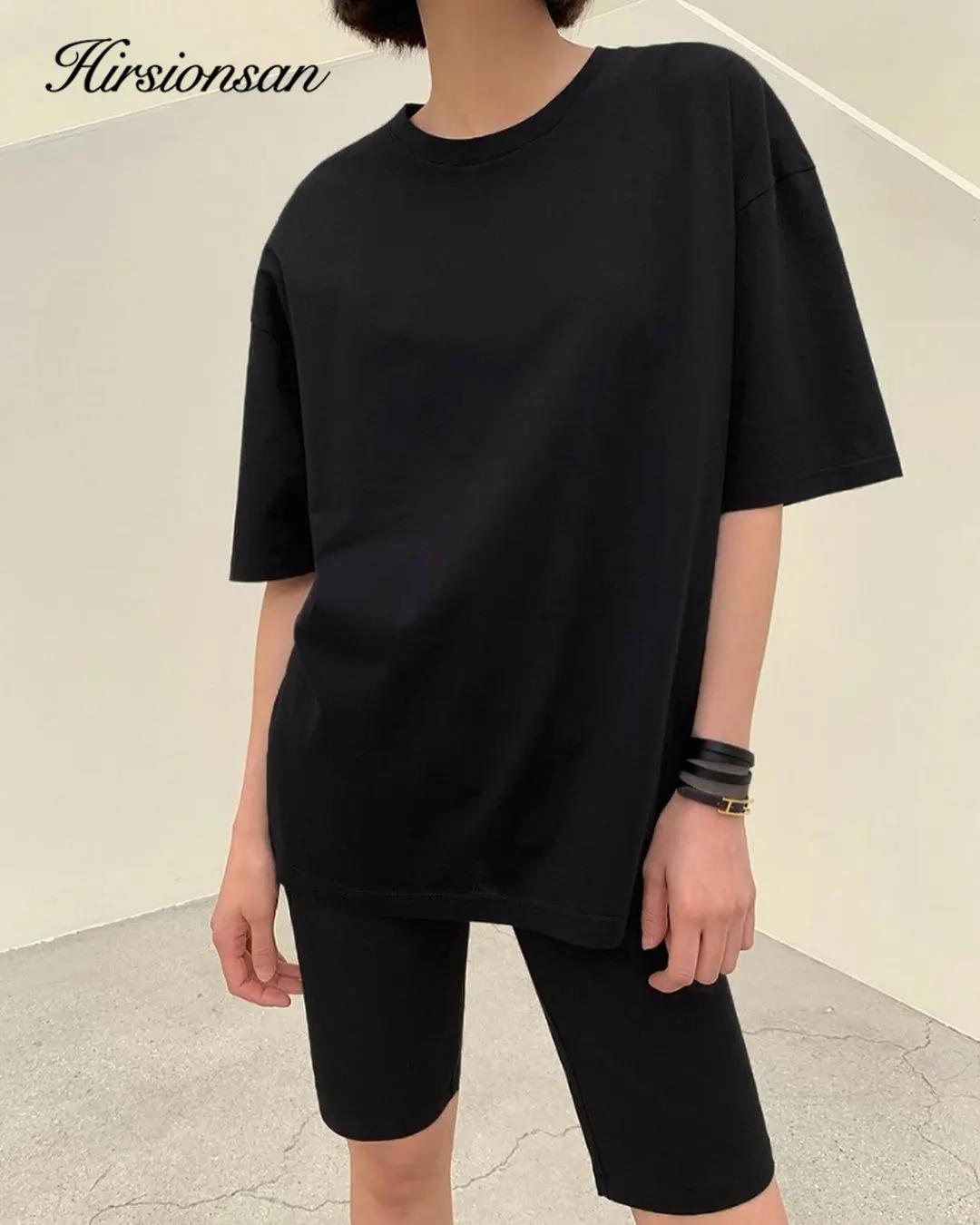 Hirsionsan-T-shirt décontracté à col rond pour homme et femme, 100% coton, 20 couleurs unies, été 20