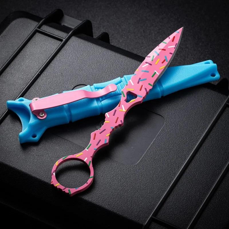 Petit couteau droit Portable pour Camping en plein air, beignet, outil EDC, couteau de survie, coute