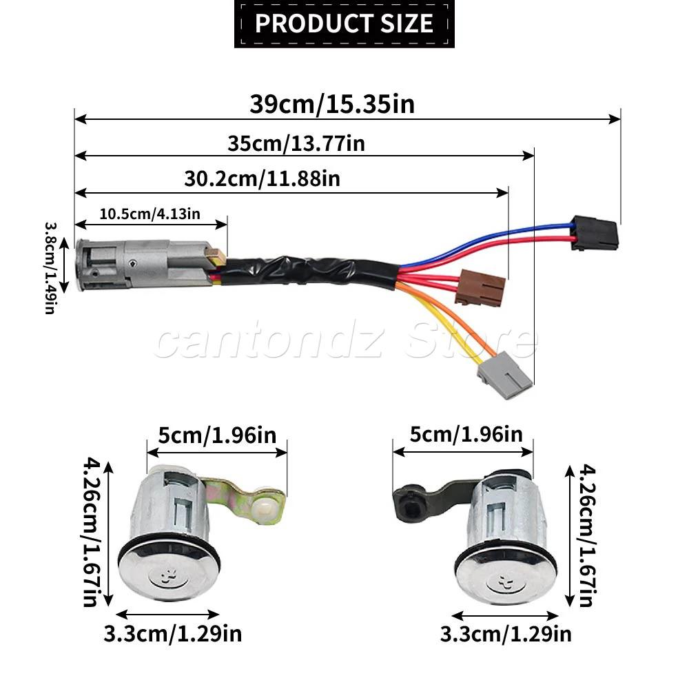 Jeu de Cylindres de Serrure de Porte avec 2 Clés pour KIT Partner, Cristaux en Berlingo 96-07 Xsara