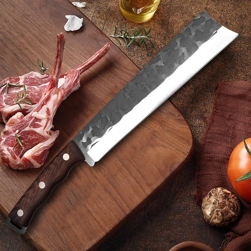 Couteau lourd pour hacher les os et les légumes, couteau de boucher, couteau utilitaire pour tranche