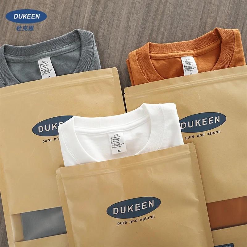 Dudiets-T-Shirt à Manches Courtes en Coton pour Homme, Vêtement Décontracté, Couleur Unie, 280gsm, 1
