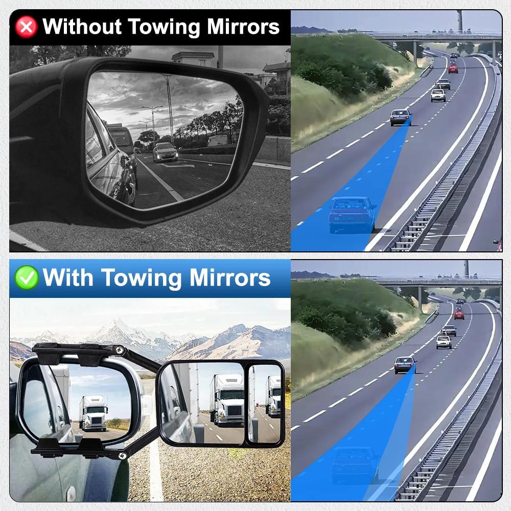 Rétroviseur de remorquage universel pour caravane et voiture, sangle d'extension réglable pour doubl