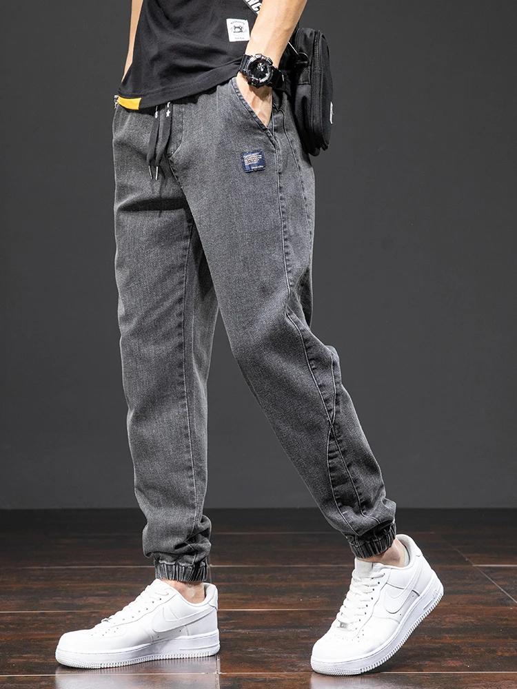 Printemps été noir bleu Cargo Jean hommes Streetwear Denim survêtement pantalon hommes Baggy Harem J