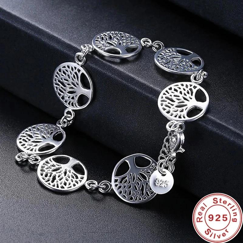 Nouveau Bracelet en argent Sterling 925 arbre de vie Bracelet pour femmes bijoux de fiançailles cade