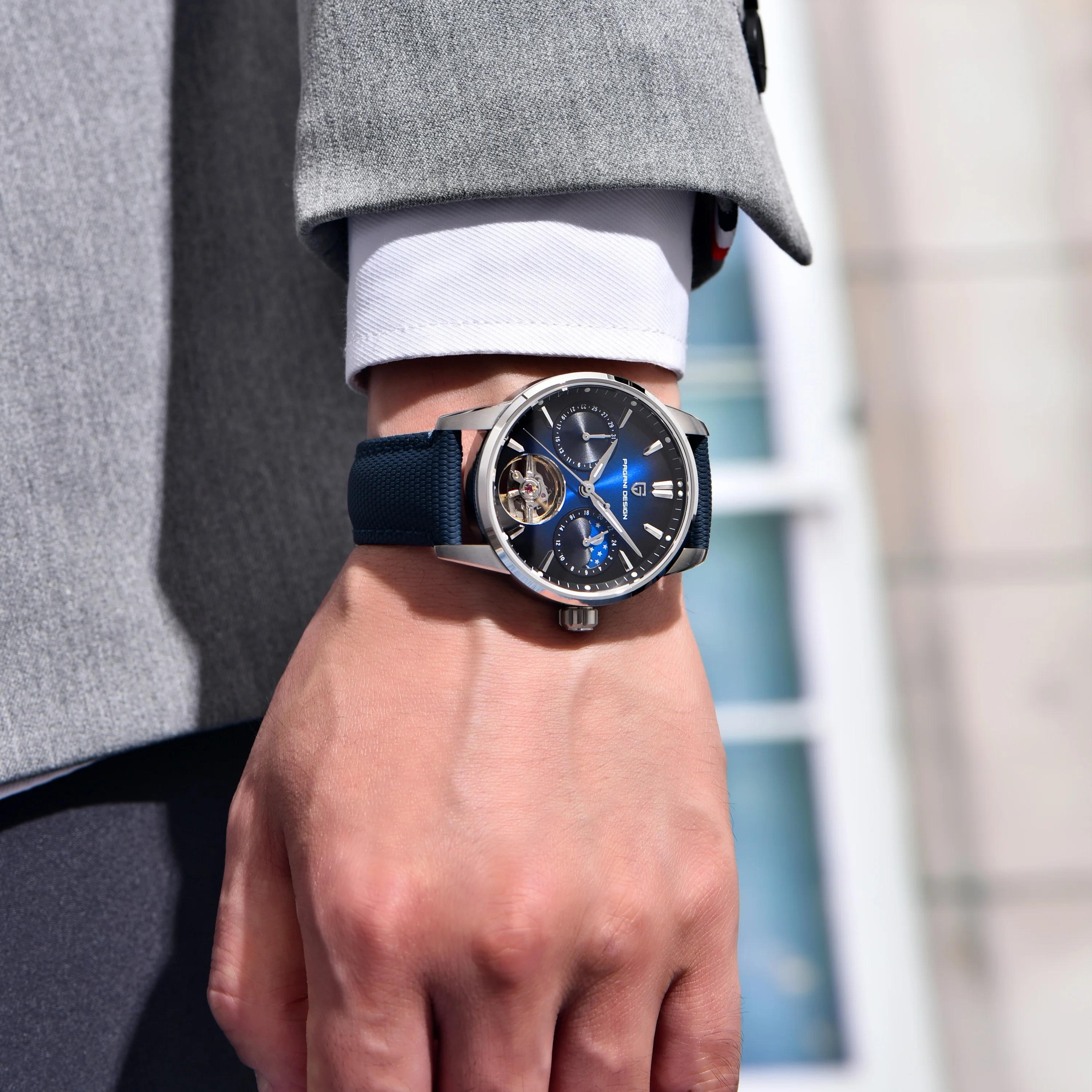 Montre mécanique pour homme PAGANI DESIGN 2026 E3255Y 41 mm, cristal saphir, acier inoxydable, calen