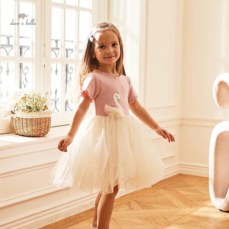 Robe pour fille Dave Bella, nouvelle robe de princesse pour bébé, en maille et dentelle, élégante et