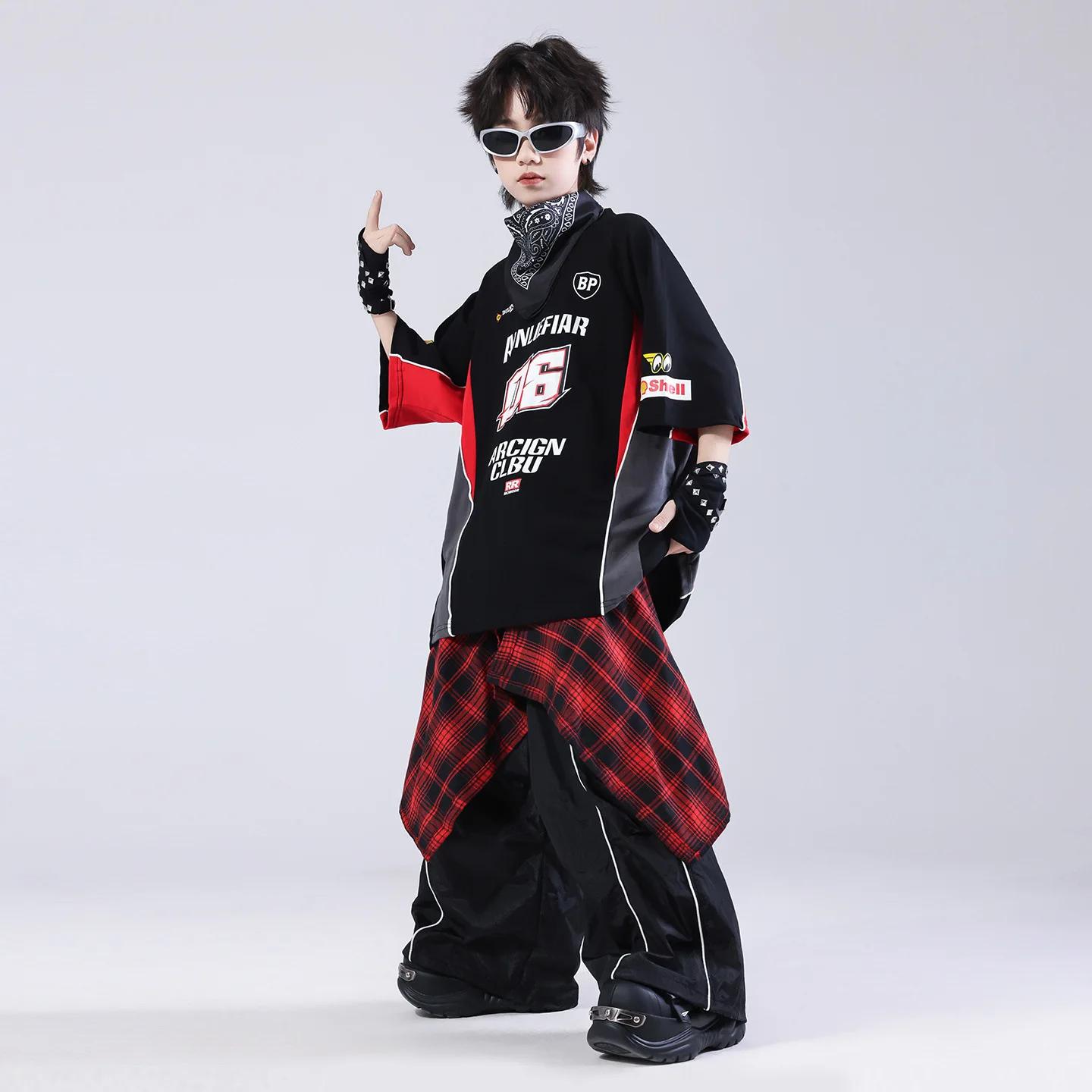 Ensemble de vêtements pour enfants, t-shirt et short, style hip-hop, jazz, danse, pour garçon et fil