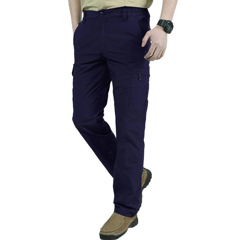 Pantalon Cargo décontracté pour hommes, plusieurs poches, séchage rapide, fin, randonnée en plein ai