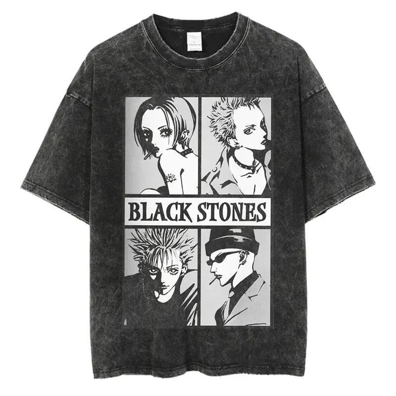 Anime japonais Nana Osaki imprimé Vintage lavé T-Shirt Harajuku Streetwear graphique T-Shirt été à m