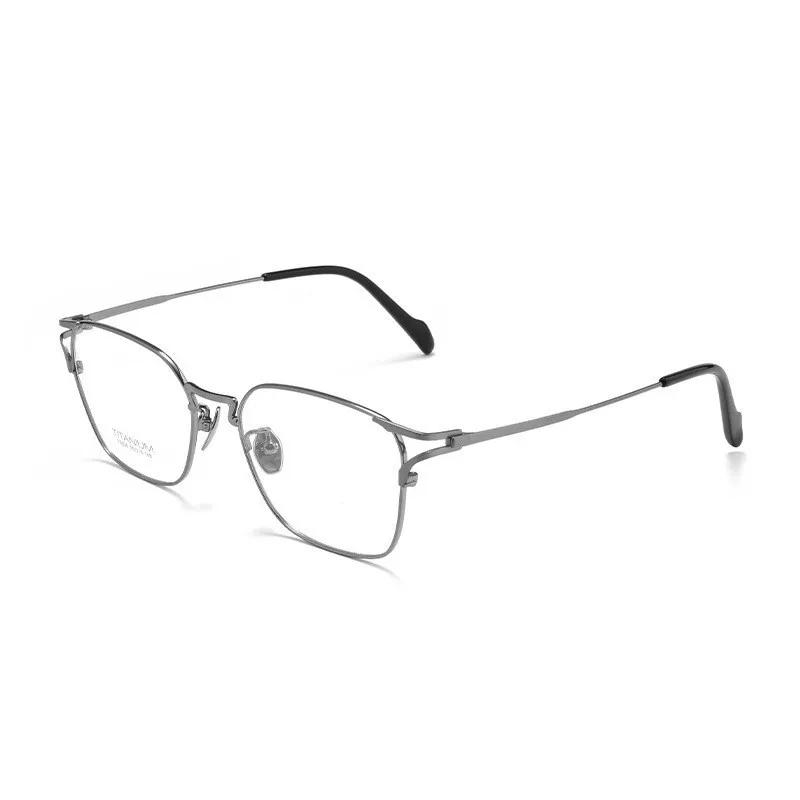 Lunettes d'affaires en titane pour hommes, monture complète géométrique XXL – Conception professionn