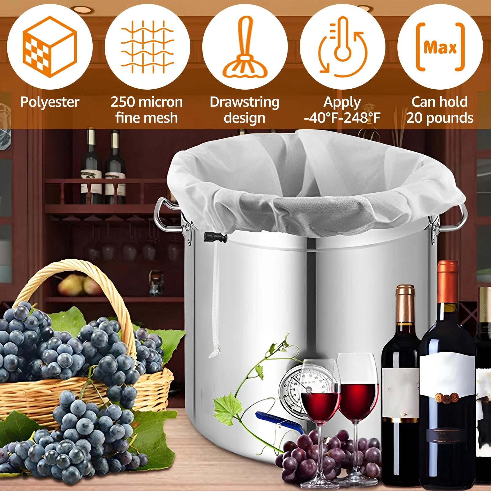 Sac filtrant réutilisable pour le brassage de la bière à domicile, sacs filtrants pour aliments de c