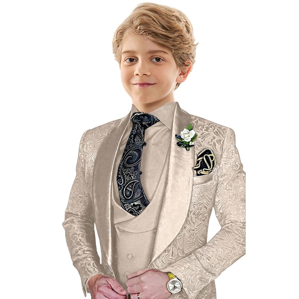 Txjojn – ensemble de costume Jacquard pour garçons, 3 pièces, tenue porteur d'anneau de mariage, bea