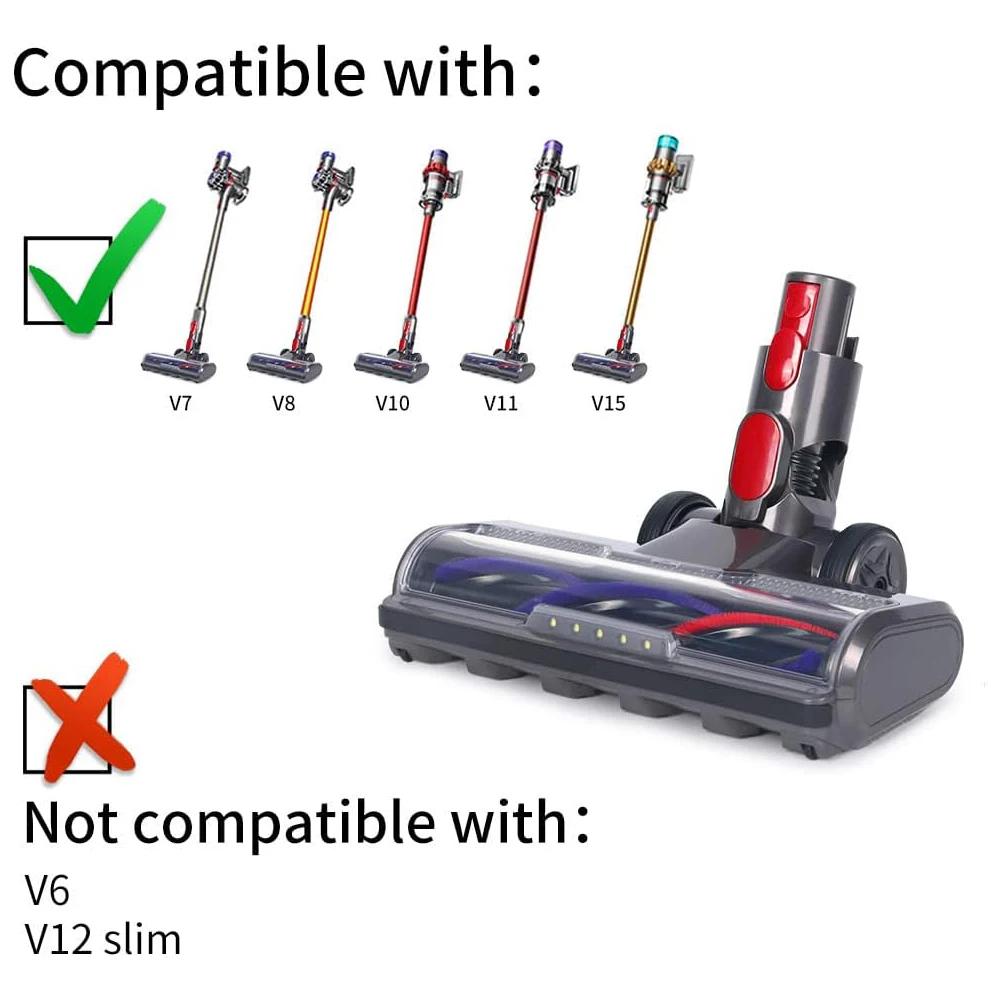 Tête de livre à entraînement direct compatible avec Dyson, aspirateur pour tapis courts et sols durs