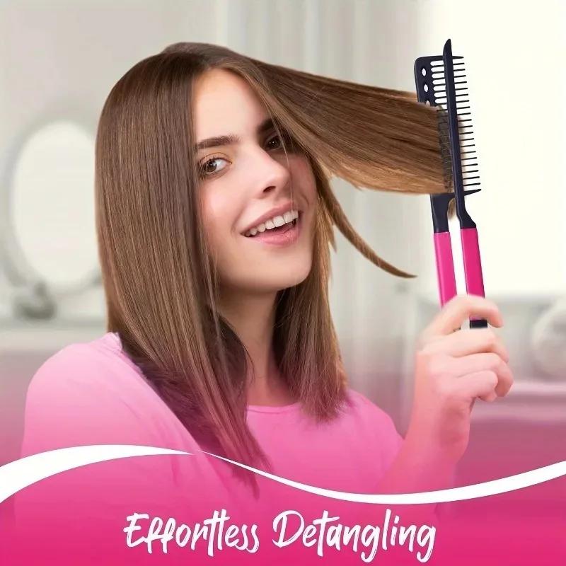 WANMEI 1/2 pièces en forme de peigne à cheveux raides en plastique démêlant peigne de coiffure plian