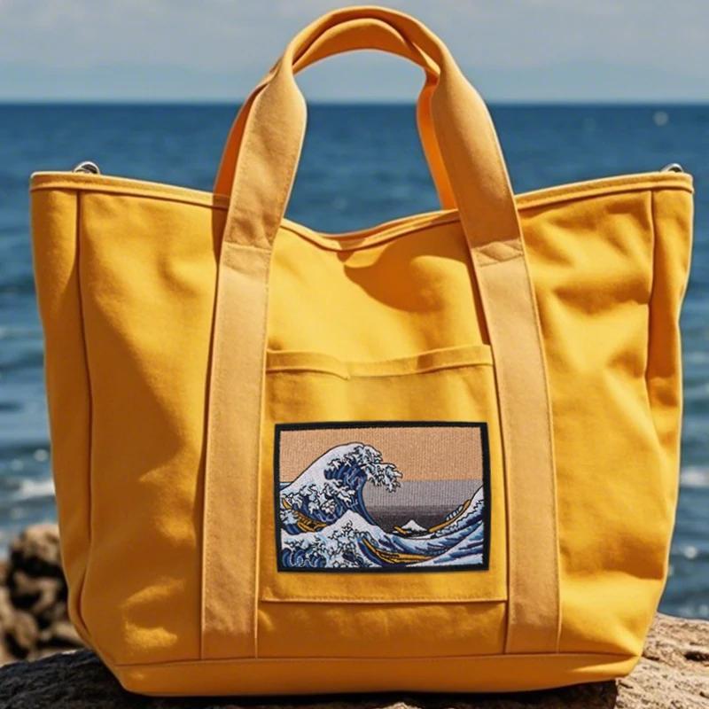 Patch brodé vague de mer, 1 pièce, fer sur la Nature Power Morale, Badge inspirant, cadeau pour vête