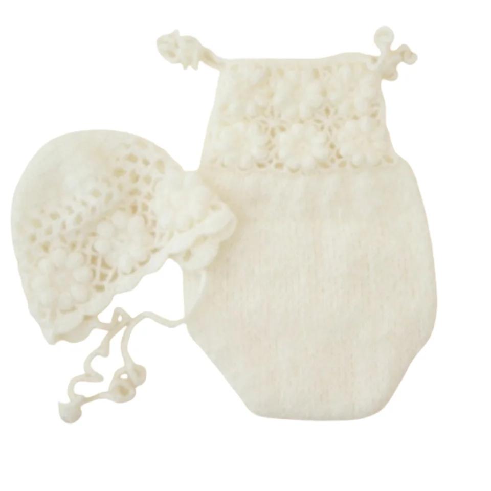 Barboteuse en mohair pour bébé, accessoires de photographie pour nouveau-nés, vêtements photo faits