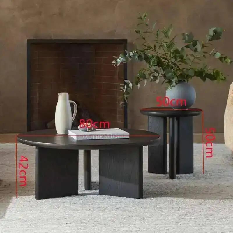 Table basse de chambre en bois noir, Table d'appoint Convertible réglable, esthétique industrielle,