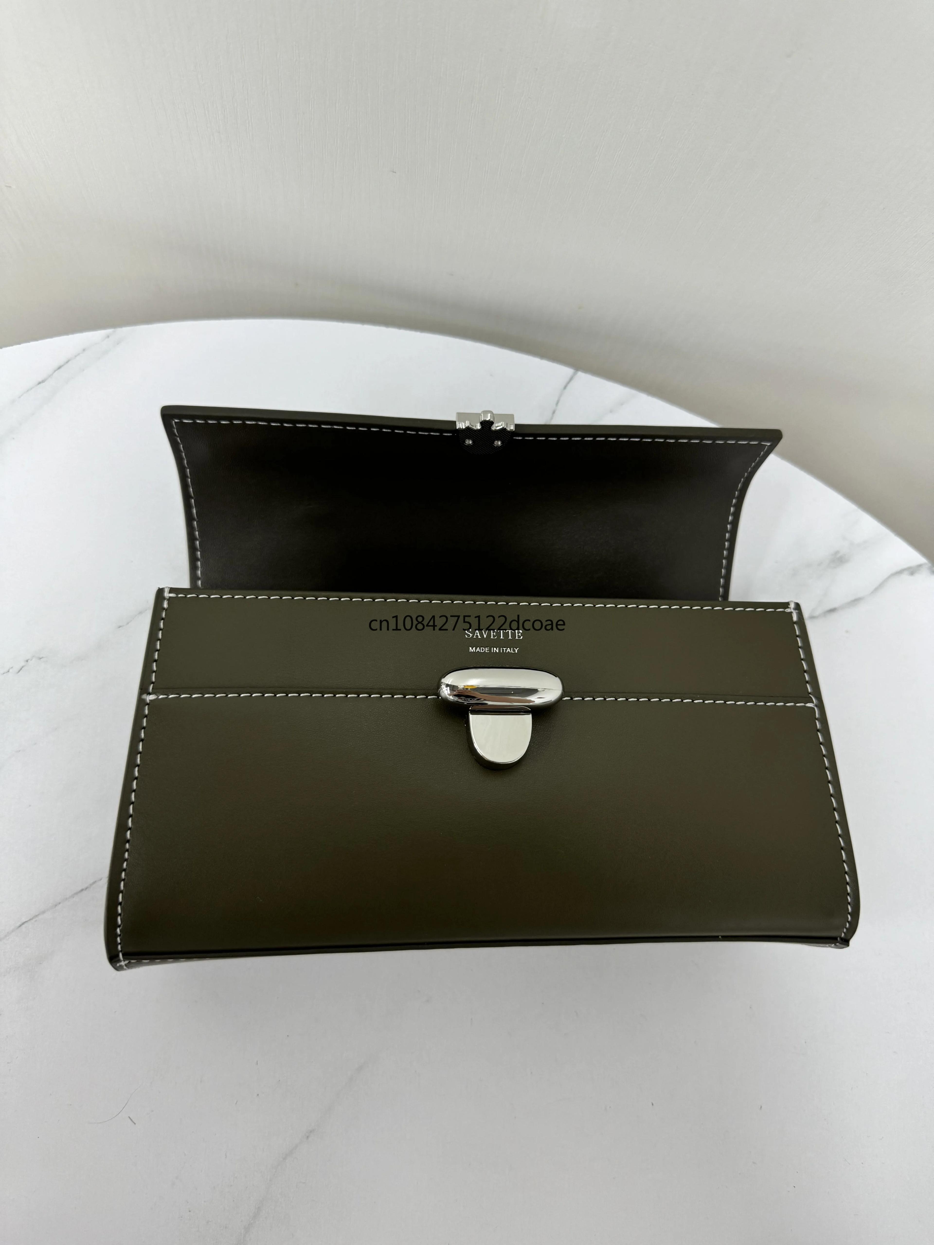 SAVETTE marque 2025 nouveau la symétrie Pochette en cuir véritable fourre-tout femmes Simple sac à m