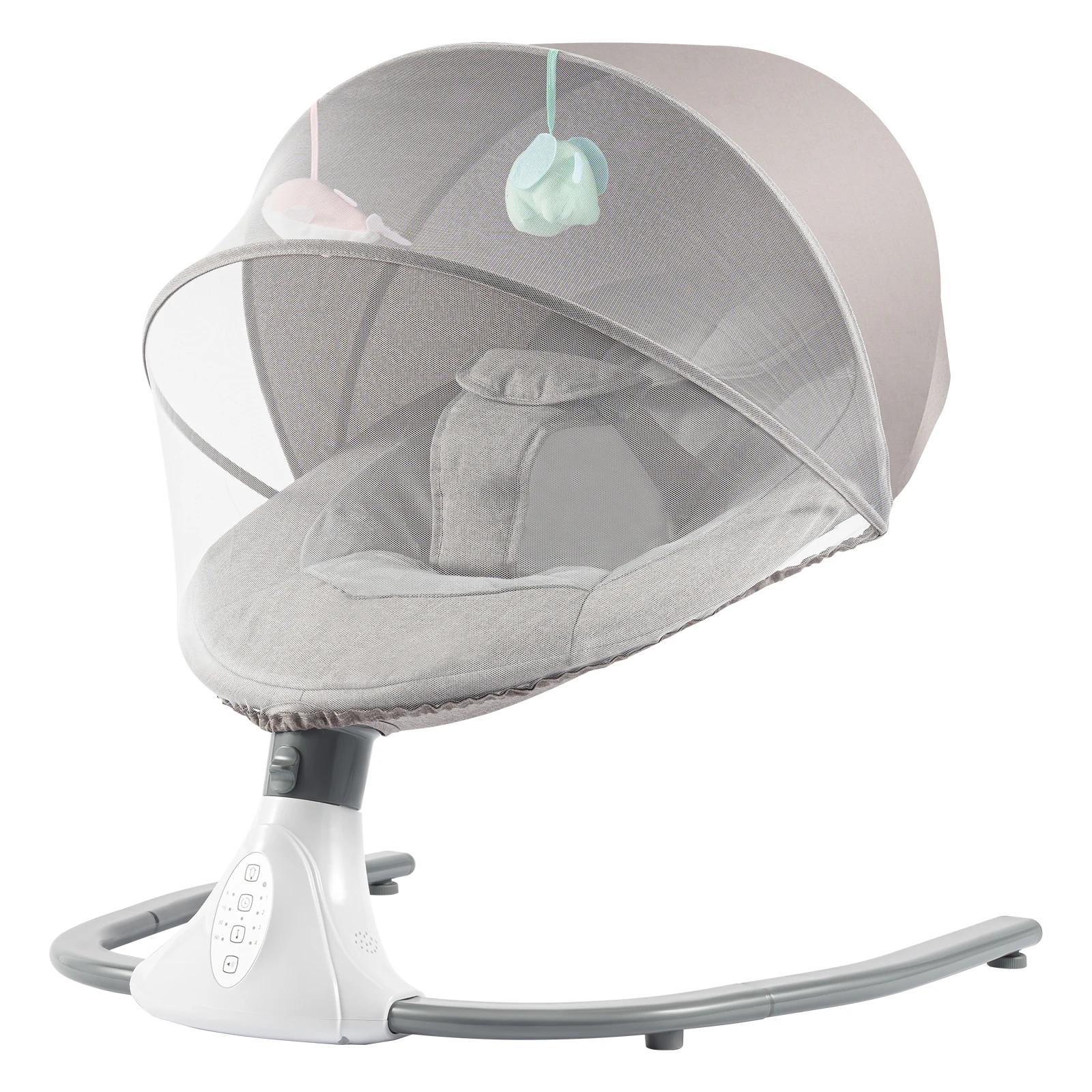 Balançoire électrique pour bébé, videurs à 4 vitesses, berceuses intégrées, fonction Bluetooth, pare