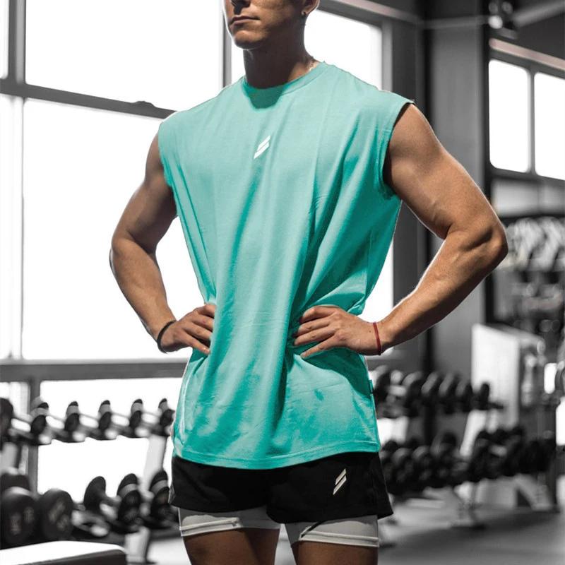 Nouveau été Fitness sport débardeur hommes respirant maille ample entraînement sans manches T-shirt