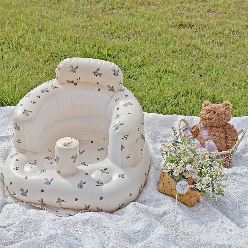 Canapé gonflable brillant pour bébé, 1 pièce, tabouret de bain Portable en PVC, siège multifonctionn