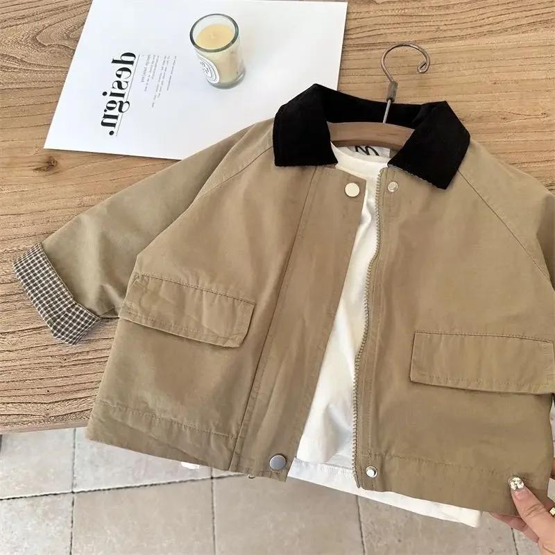 Coupe-vent pour enfants, nouveau Style coréen décontracté Baggy Simple, mode printemps-automne 2025